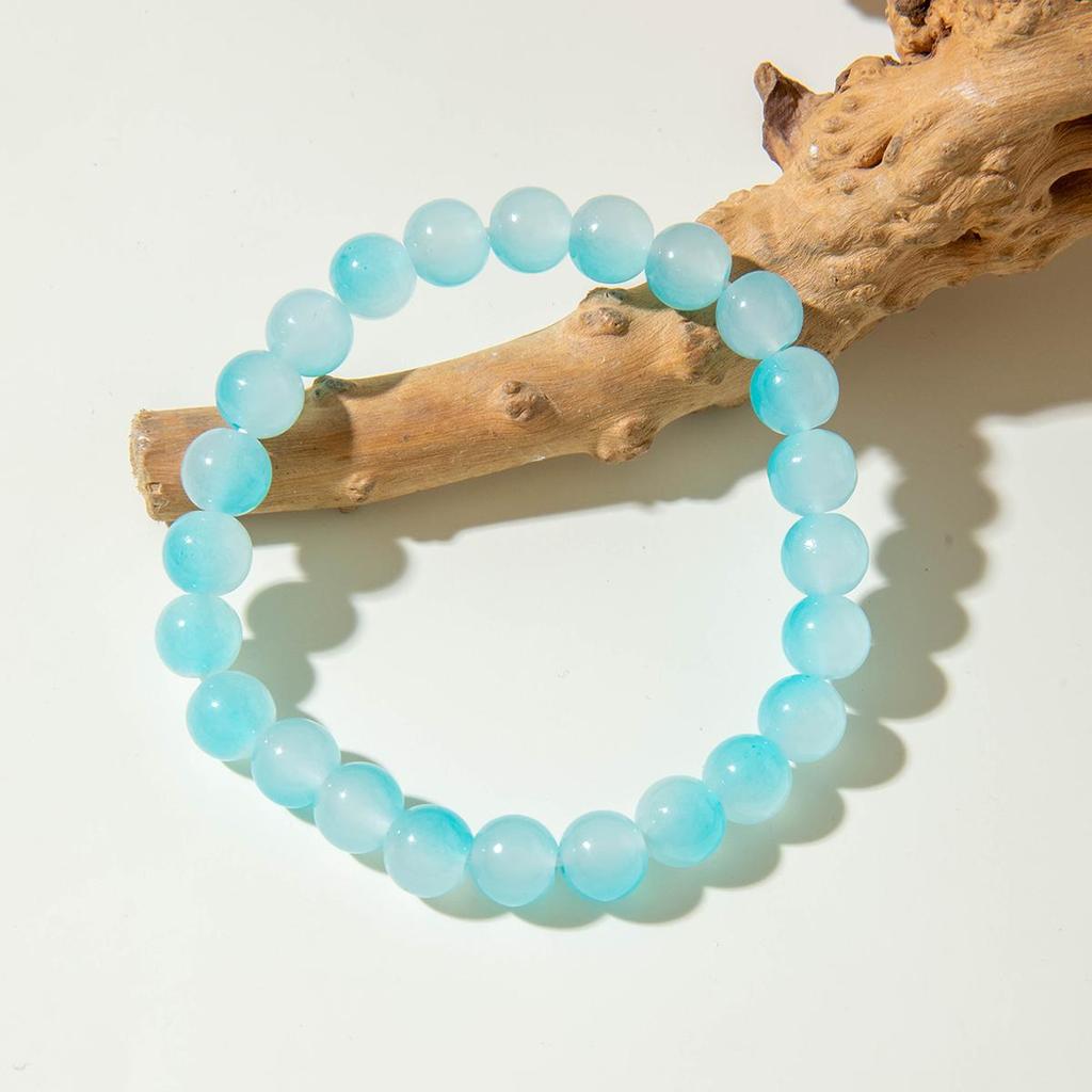Cross Border Fashion Versatile Color Blended Glass Bead Bracelet for Women's Summer Coolness Jewelry Bead Bracelet Set