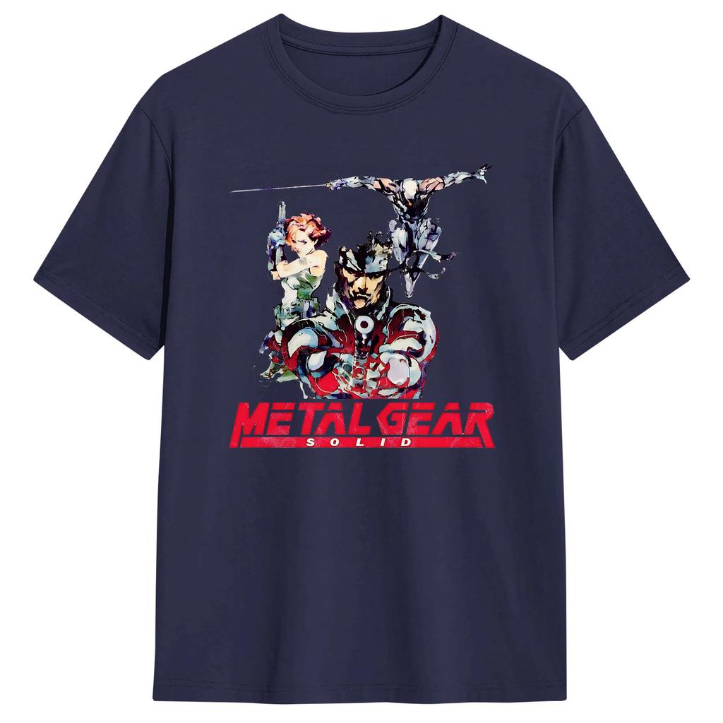 Ретро Футболки Metal Gear Solid Мужские Забавные Хлопковые Футболки С Круглым Вырезом С Коротким Рукавом Классические Топы