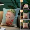 Cute Pig Summer Surprise Pillow Case Comfort Sofa Bed Silky elegant Invisible zipper Decorative cushion cover