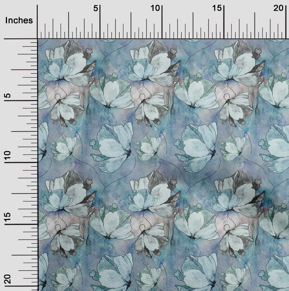 oneOone Хлопчатобумажная гибкая светло-розовая ткань, цветочный швейный материал, ткань с принтом в ярдах, 40 дюймов