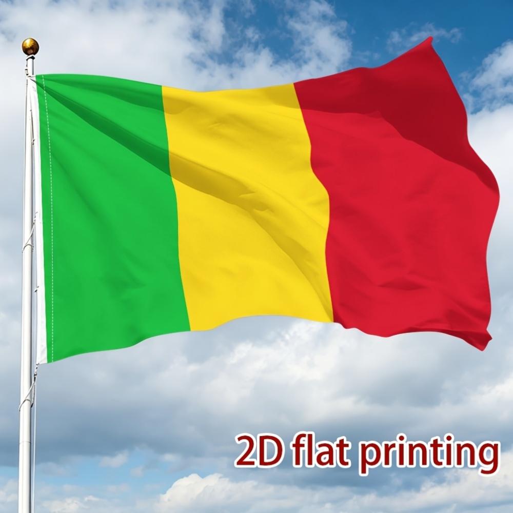 2D Flat - 1 Side 1.5 X 3Ft (45 X 90Cm) Marigolden Yellow Red Tricolor Vertical Banner, Single-Sided Printed Polyester Fabric, Event Decoration, Indoor