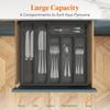 Cabinet Tray Silverware Organizer with Lid Plastic Drawerstore Covered Utensil Tray Cutlery Holder Kitchen Drawer Organizer