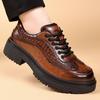 Мужские кожаные туфли Derby на толстой подошве в классическом стиле ретро для отдыха, бизнеса, вечеринок, офиса, свадьбы, отдыха на природе