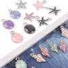 9-12Pcs Multi-Styles Starfish Shell Conch Crown Enamel Charms Pendant For Jewelry Making DIY Bracelet Necklace