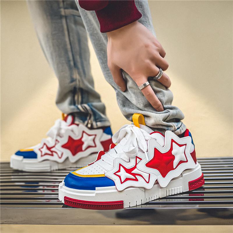 Высококачественная персонализированная обувь знаменитостей, низкая мужская обувь, модные новые толстые подошвы, новая спортивная обувь, увеличивающая рост