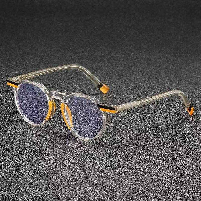 Unisex Simplicity High-End Anti Blue Light Glasses Oval Frame Trend Decoration Color Splicing Computer Optical Eyeglasses