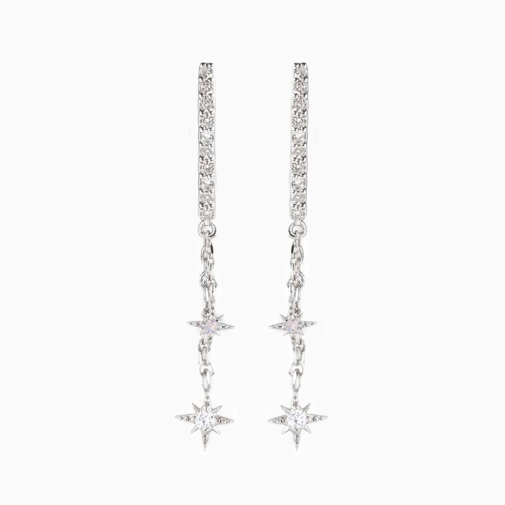 Новый дизайн, нержавеющая сталь, кубический цирконий, цепочка, кольцо, серьги для женщин, кулон, звезда, луна, хрящ, серьги для пирсинга