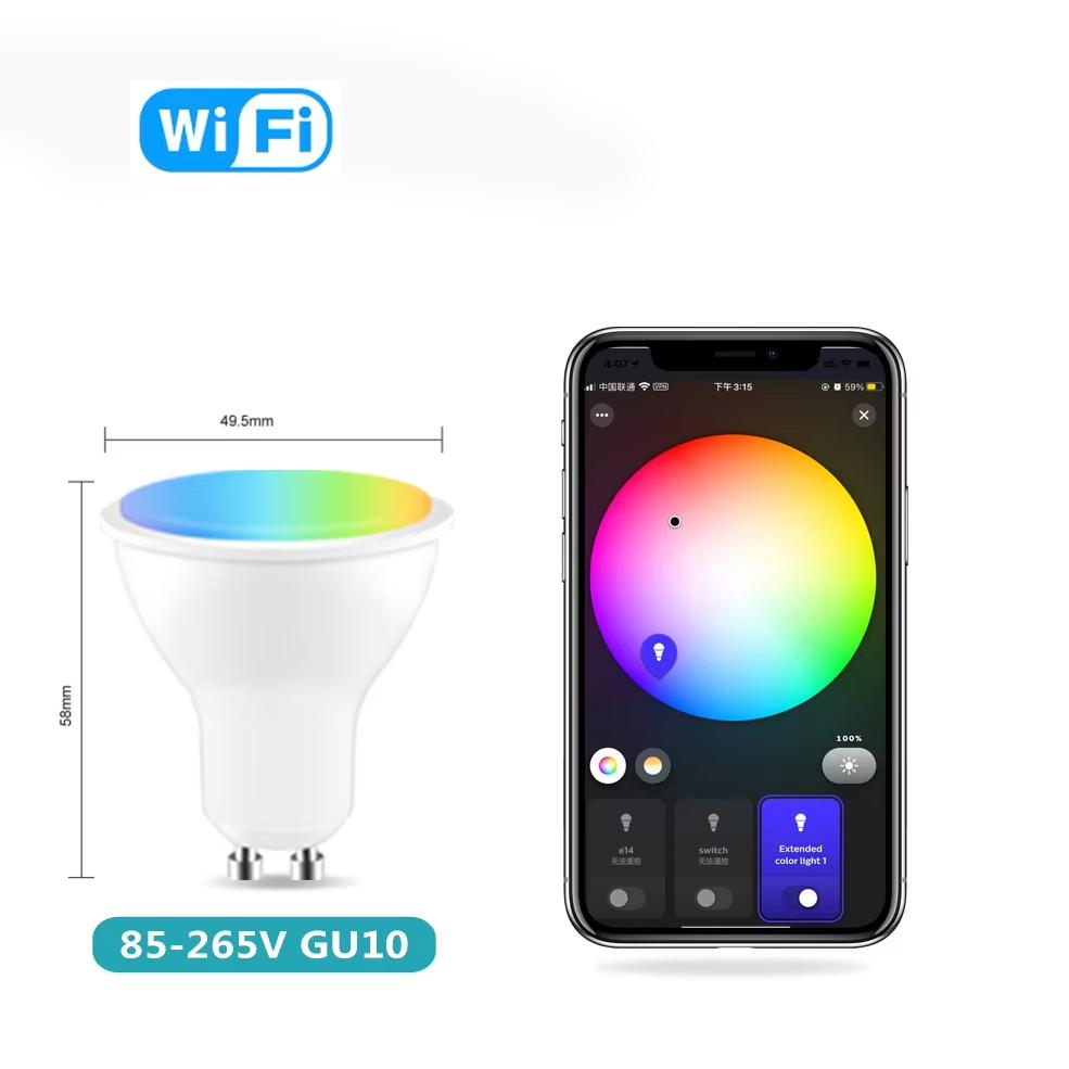 Zigbee LED Smart Bulb E27 E14 GU10 RGB+CW+WW Tuya APP Voice Control Dimmable Light Compatible with Alexa Google Home SmartThings