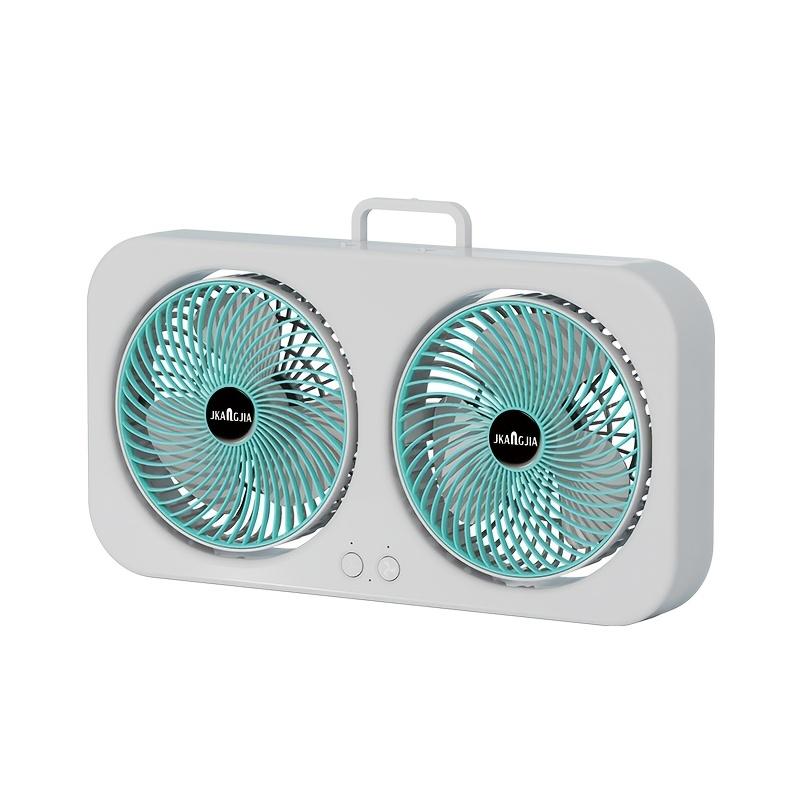Double Head USB Fan Portable Desktop Fan, 360° Rotatable Blades, Adjustable Hanging and Standing Modes, 3-Speed Control,Rechargeable Personal Mini Fan
