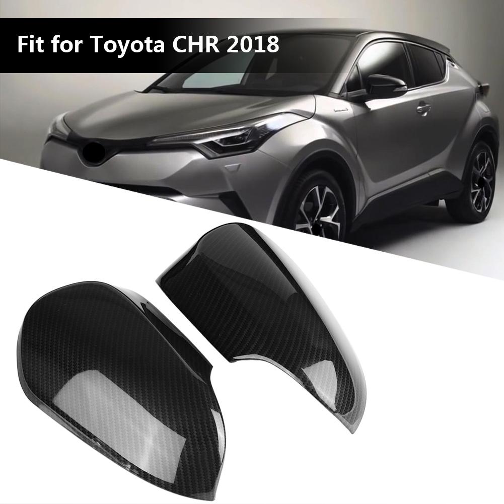 1 Pair of Carbon Fiber Style Rear View Side Mirror Cover Trim Fit for Toyota CHR