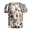 Fashionable and Fun Poker Pattern Men's Printed T-shirt 3D Printed Men's Street Casual Loose O-Neck Short Sleeve Top