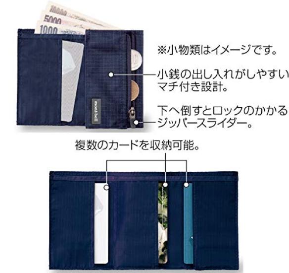 Компактный, легкий кошелек-кошелек для походов Mont-bell Unisex Nylon BK (черный) 1133248