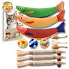 [Food Sanitation Law Compliant] 12-Piece Cat Toy Set Catnip, Ball, Feather, and Mouse (Saury Set)