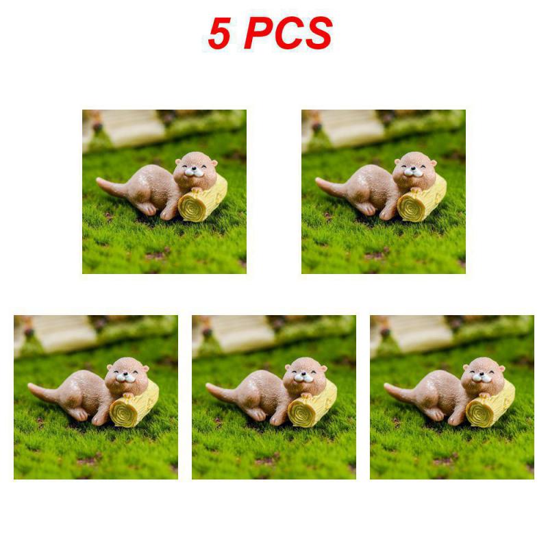 1~10 шт. Милая маленькая фигурка выдры, украшение на торт, кукольный домик, бонсай, модель животного, водяная собака, поделки для дома, кавайный дом