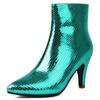 Luxury Ankle Boots For Women Shoes 2024 Autumn Winter Sexy Blue Gold Silver High Heels Short Boot Ladies Party Dance Shoes