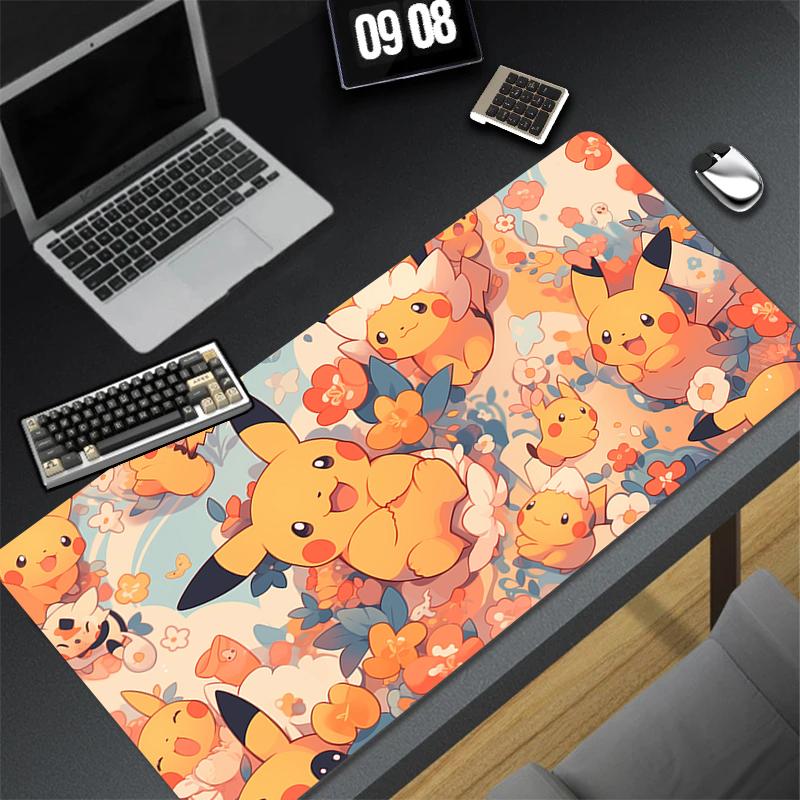 Design Gaming Mouse Pad NonSlip Rubber Base PpokemonS Extended Desk Mat For Gamer Office Computer Accessories Eeevee Mousepad