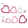 4 Pcs Wooden Heart Shape Table Signs Valentine's Day Red Pink Love Heart Tabletop Centerpiece for Home Wedding Party Tiered Tray Shelf Decor