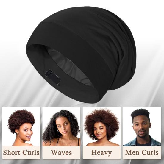 Унисекс-шапка для сна, защитная ночная шапочка для волос, высокоэластичная двухслойная однотонная теплая легкая регулируемая зимняя шапка
