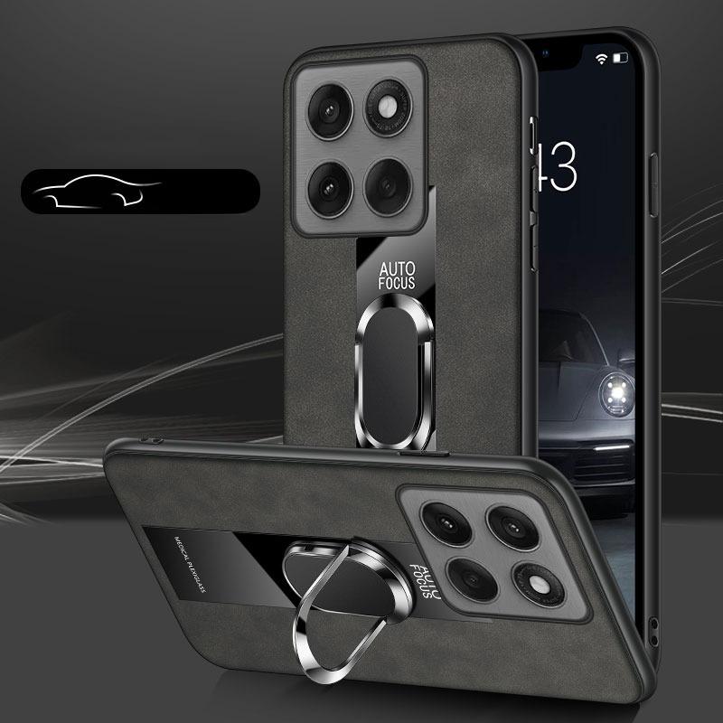 Sheepskin Cases for Honor 400 Smart Magnetic Ring Holder Cover for Honor X7D 4G 5G PU Leather Shockproof Stand Case Bumper Shell