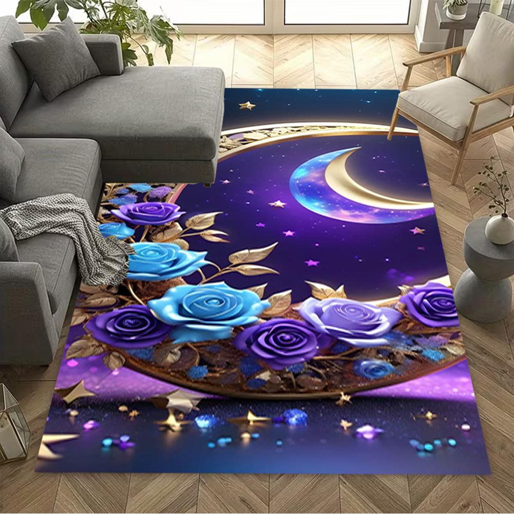 Sun and Moon Design Rug Home Carpet Non Slip Office Decor Gift Living Room Bedroom