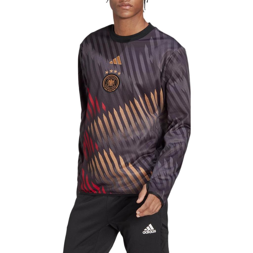 Adidas DFB Pre-Match Warm-Up Sweatshirt With Crest Print Detail Men Tops Black HC1285