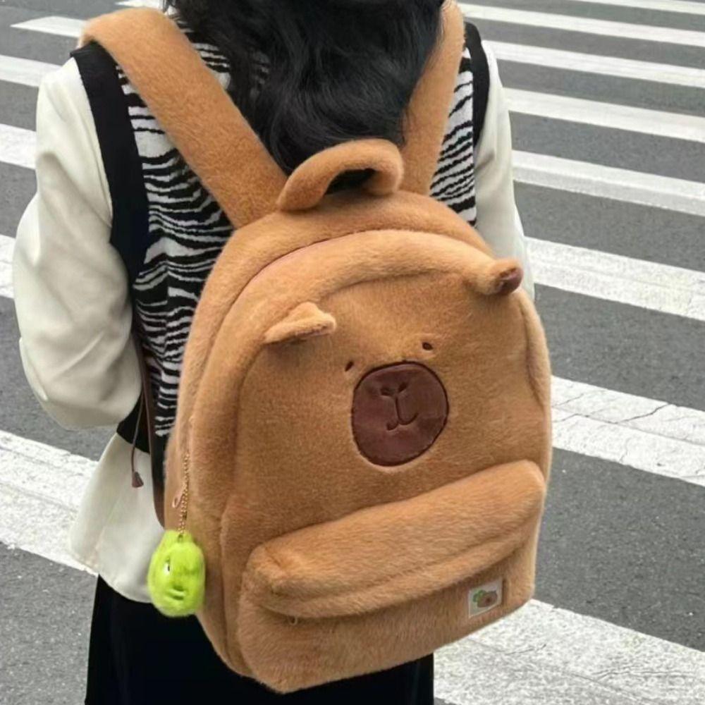 School Bag Capybara Shoulder Bag Large Capacity Cartoon Capybara Handbag  Kids Birthday Gift