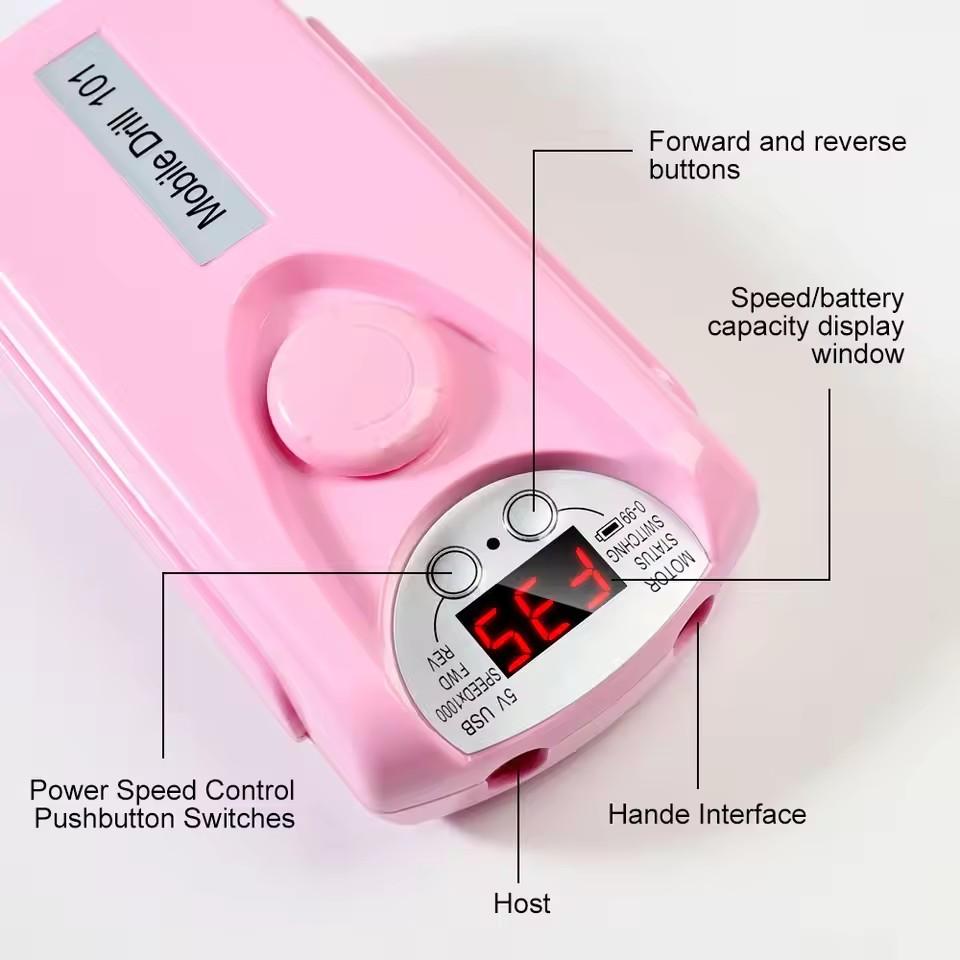 35000 об/мин Машинка для маникюра Профессиональный аппарат для маникюра и педикюра Фреза для ногтей Перезаряжаемый Электронаждак для нейл-арта Мотор-полировщик