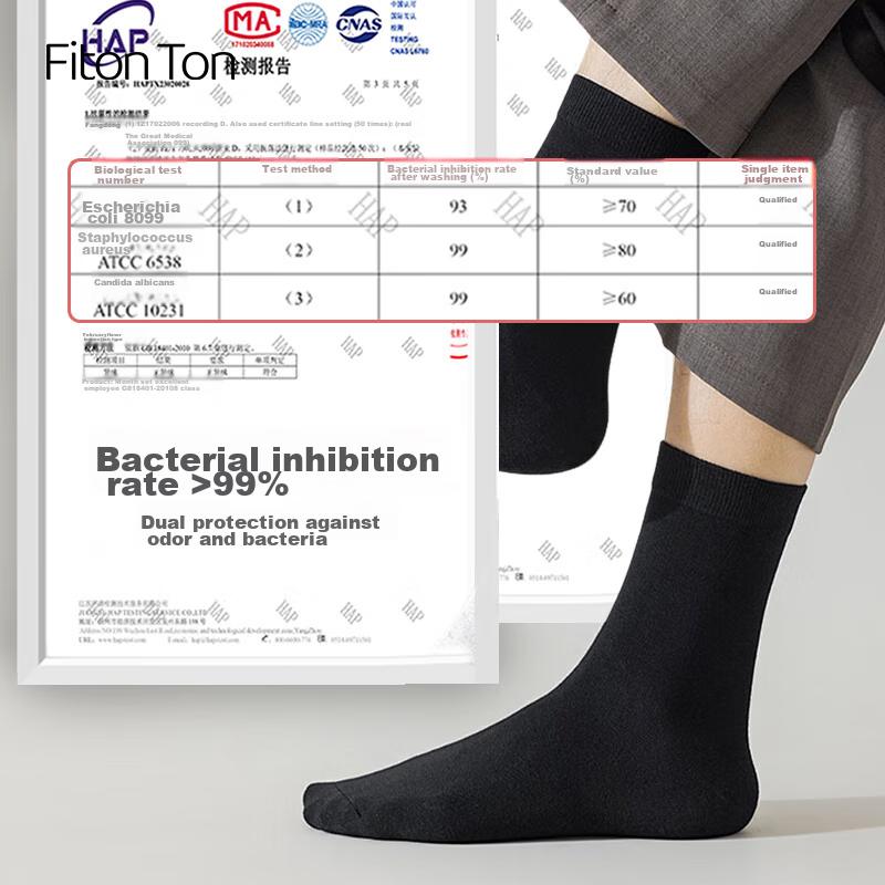 10 Pairs of Men's Socks, Spring And Summer Style [10A And Odor-Resistant], Mid-Calf Socks, Sweat-Absorbing, Anti-Odor Business Socks, Long Socks