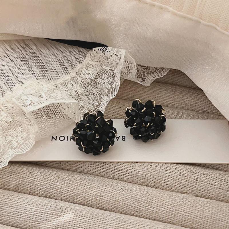 2023 Серьги-бусины из обсидианового кристалла ручной работы для женщин