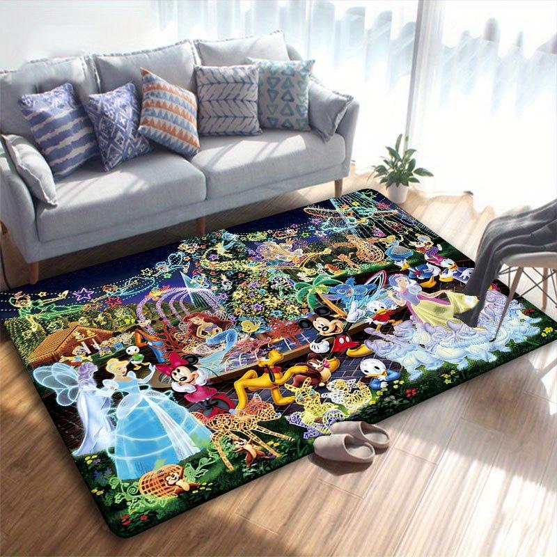 1 шт. Ковер с рисунком Микки Мауса и Минни от Disney, Ковер для зоны, Нескользящий ковер, Ручная стирка, Коврик для пола, Подходит для гостиной, спальни, домашнего декора