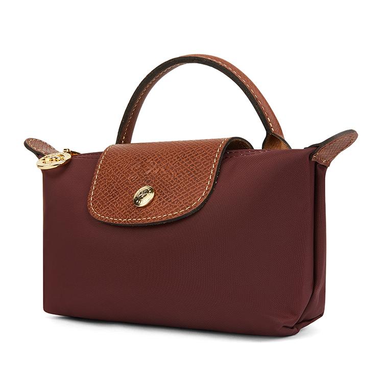 Longchamp Le Pliage Original Сумка-тоут из нейлона с металлической молнией и кнопкой-застежкой Женская сумка-тоут Бордовый 34175089P87