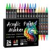 24 Pieces Acrylic Paint Markers Colored Pens Waterproof 48 Colors Marking for