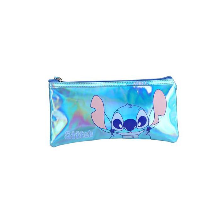 Металлический голографический пенал - CERDÁ LIFE'S LITTLE MOMENTS - Синий - Карикатура Стич - Большая вместимость