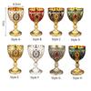 European Style Wine Glasses Embossed Chalice Decorative Goblet  Gift