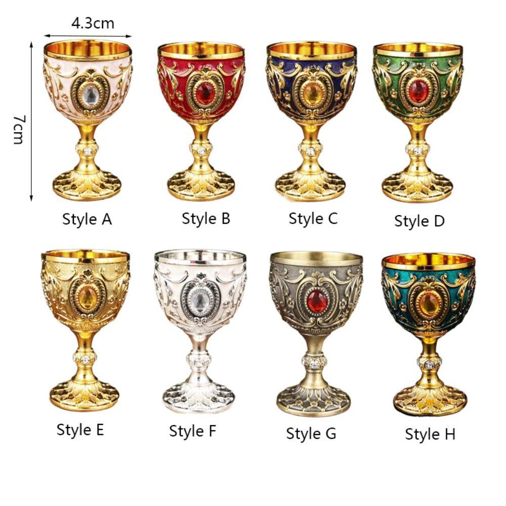 European Style Wine Glasses Embossed Chalice Decorative Goblet  Gift