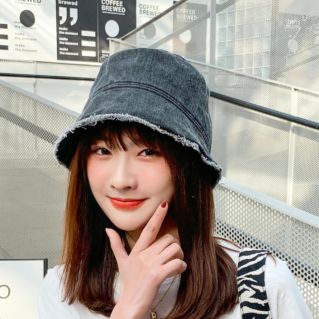 Джинсовая панама с индивидуальной окантовкой, женская корейская модная универсальная повседневная шляпа от солнца