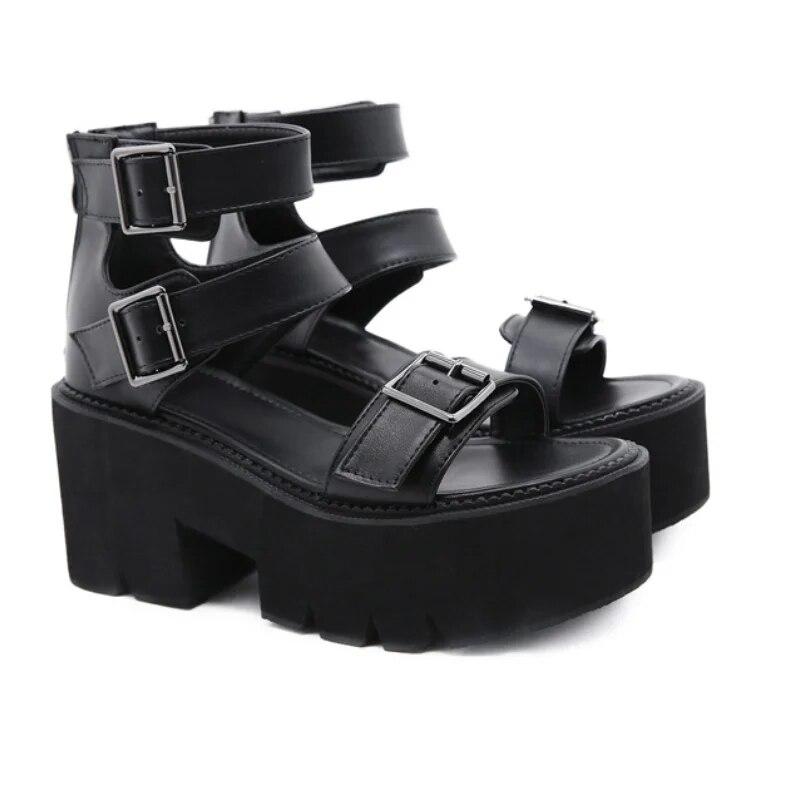 Новинка 2024 года, американские сандалии на каблуке 9 см с выдолбленной подошвой, быстрая продажа, римские сандалии на толстом каблуке с толстой подошвой Lhx