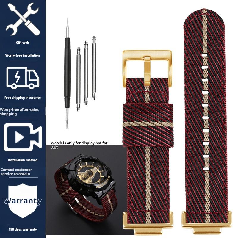 16-мм нейлоновый ремешок для Casio DW5600 GWM5610 GA110 GA2100 GA-700 Мужские наручные часы для активного отдыха Модифицированный металлический адаптер Аксессуары