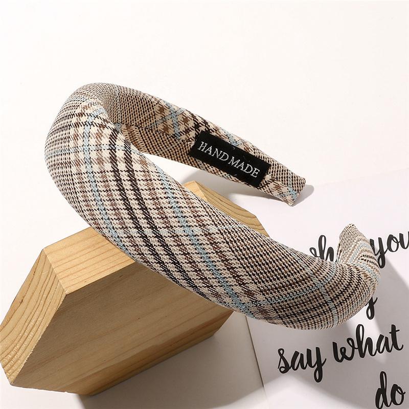 3CM Vintage Women Lattice Headband Lady Girls Sponge Press Hair Hoop Female Casual Shopping Head Wears Hair Accessories