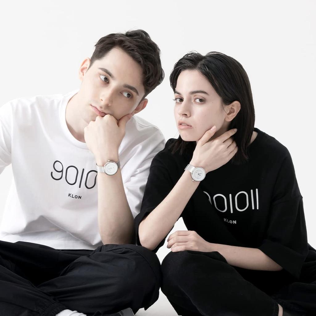 Watch Replacement Strap Set 2way White Silver Popular Brand Stylish Leather 36mm KLON INFINITY STAIR Series Men's Women's -FIRST- [36/W-FACE]