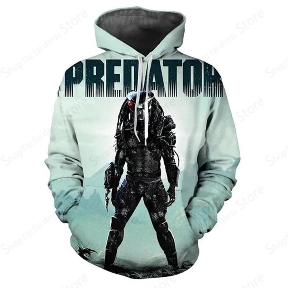 Мужская толстовка с капюшоном с принтом 3D-фильма «Хищник», графическая толстовка для мужчин и женщин, модная толстовка с капюшоном большого размера, толстовка для мальчиков, женская толстовка, мужская куртка