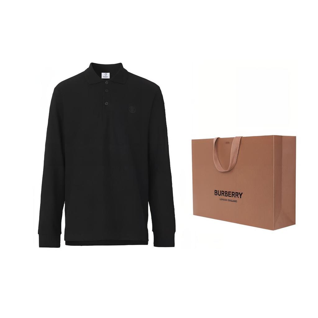 Burberry FW21 Long Sleeved Polo Shirt Men's Black 80437821 80437821