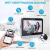 Wifi Indoor Camera 1080P Tuya Peephole Doorbell PIR Motion Detection Door Viewer Night Vision One Way Talk 5000mAh 4.3" LCD Screen