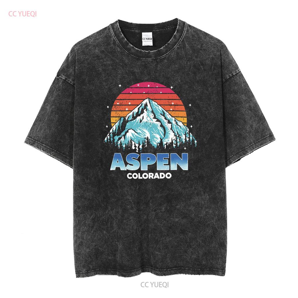 Aspen T Shirt Ski Colorado Sweater Winter Bachelorette Apres Trip Crewneck ResorT long or short sleeves vintage Washed