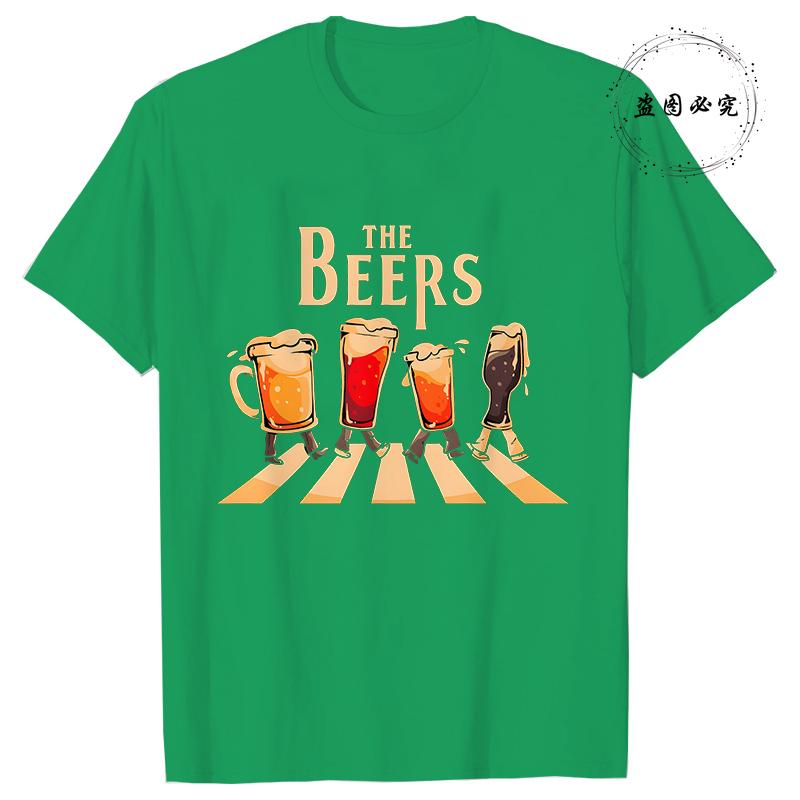 Мужские футболки Beers Printing Дышащие Брендовые Топы Уличная Мода Футболка Повседневные Летние Футболки Модные Мужские Футболки