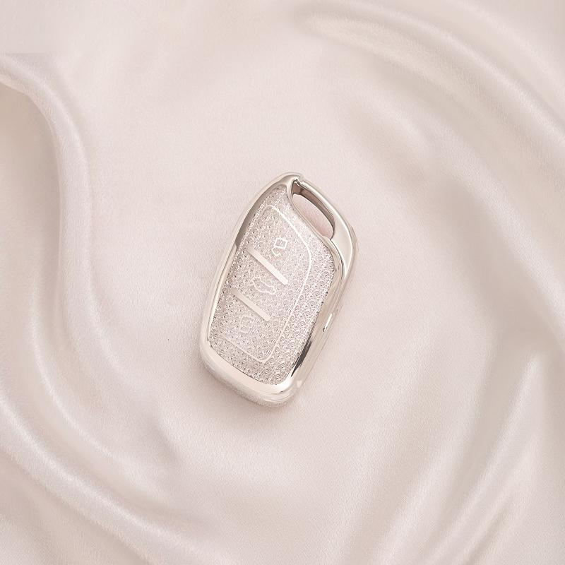 White Diamond Pattern TPU Key Case for MG 4 2023 Mg4 Ev MG HS GT ZS EV ZX MG5 MG6 Roewe RX3 RX5 RX8 ERX5 I6 I5 Key Cover Fob Bag