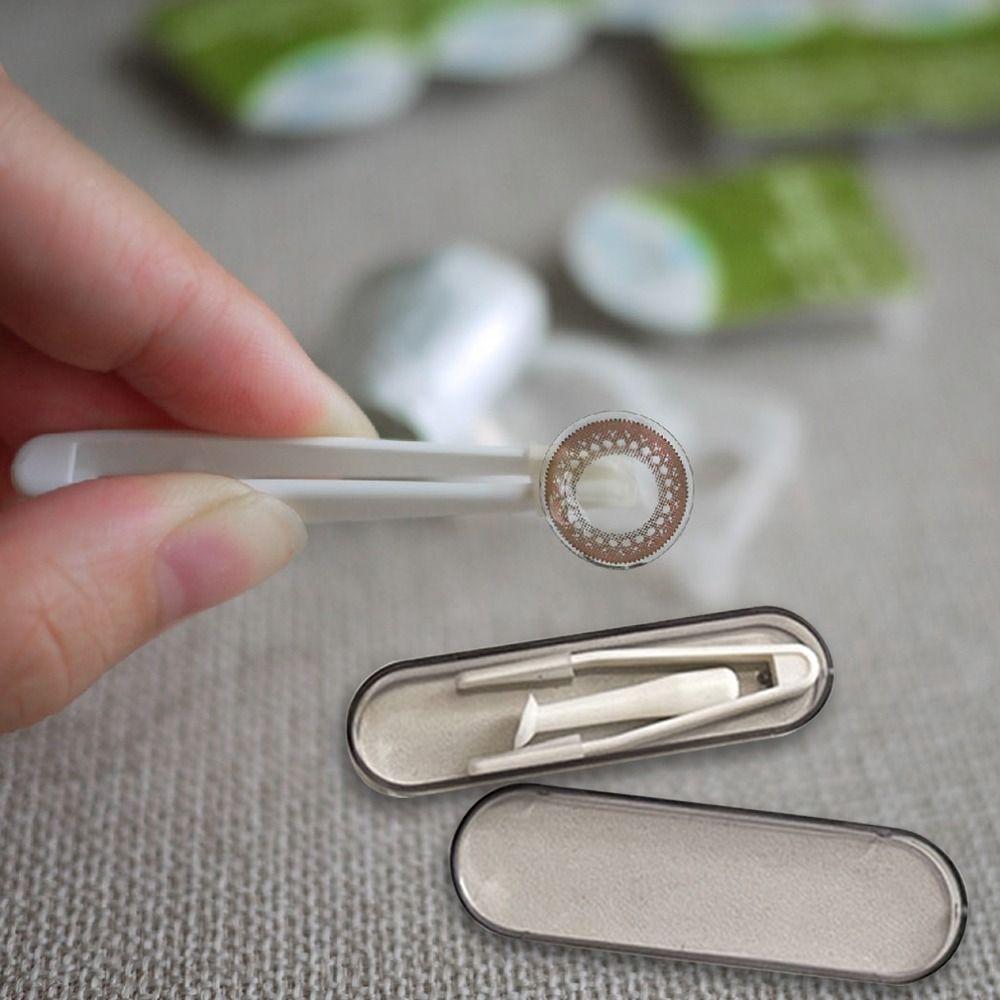 Travel Kit Contact Lenses Tweezers Suction Stick for Eye Care Contact Lens Case Holder  Women Men