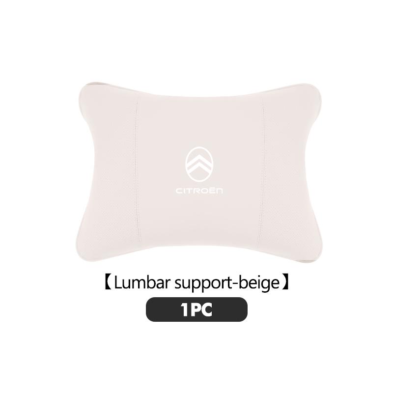 EMHV7 Leather Car Headrest Neck Pillow Seat Waist Cushion Lumbar Support For Citroen C4 C3 C5 C1 C2 C6 VTS C4L DS3 DS4 DS5 Grand