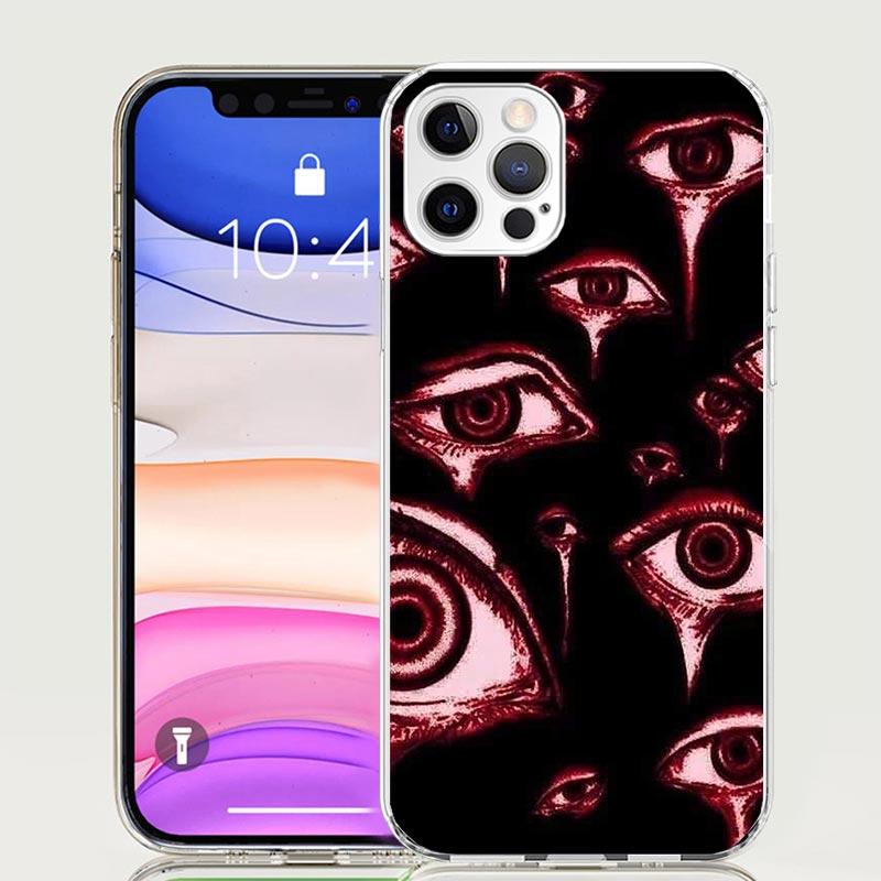 Чехол для телефона с пугающим лицом и глазами для Apple iPhone 17 Air 16 15 Plus 14 + 13 Mini 12 11 Pro Max 7 8 SE 16Max Мягкая накладка Coque 17