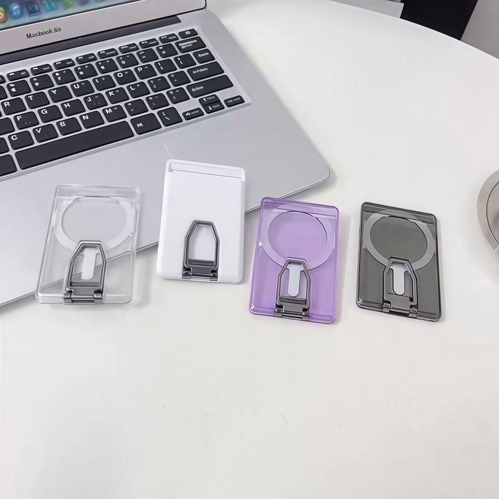 Ударопрочный Для кошелька MagSafe Акриловый Прозрачный Телефон Магнитный держатель для карт Однотонный для iPhone 17 16 15 14 13 12 11